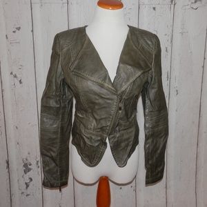 Raison Detre Womens Small Faux Leather Moto Jacket